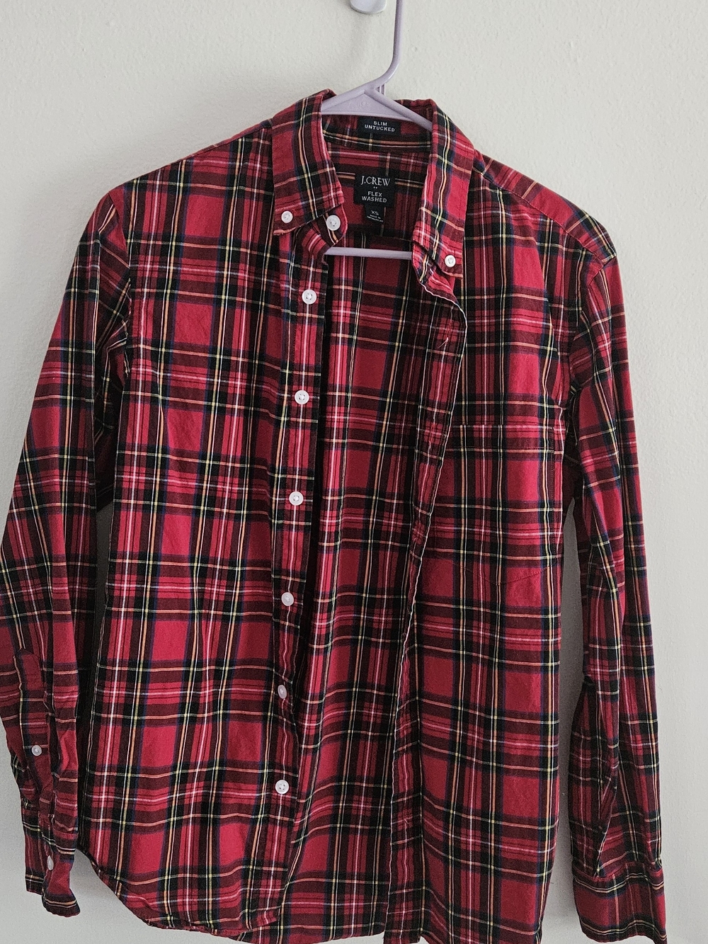 J. Crew Men’s Red Plaid Button-Down Shirt